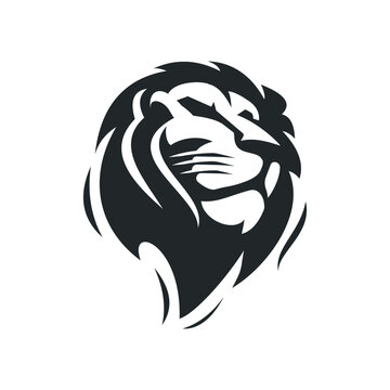 LIon Head Logo Design Vector