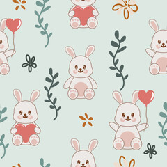 Cute bear cartoon seamless pattern, lovely teddy seamless pattern, Creative for kids texture for fabric, wrapping, textile, wallpaper, apparel. Vector illustration background.