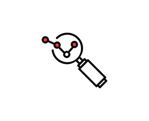 Search down line icon. Vector symbol in trendy flat style on white background. Search down sing for design.