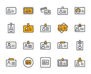 archiveBage line icon set. Collection of vector symbol in trendy flat style on white background. Business sings for design.