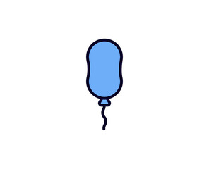 Balloon flat icon. Single high quality outline symbol for web design or mobile app.  Holidays thin line signs for design logo, visit card, etc. Outline pictogram EPS10