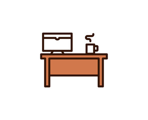 Work place line icon. Vector symbol in trendy flat style on white background. Office sing for design.