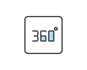 360 premium line icon. Simple high quality pictogram. Modern outline style icons. Stroke vector illustration on a white background. 