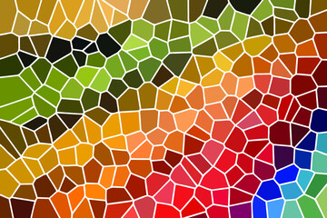 Multicolor Broken Stained Glass Background with White lines
