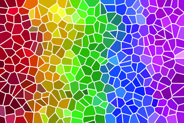 Multicolor Broken Stained Glass Background with White lines
