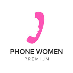 phone women logo icon vector template
