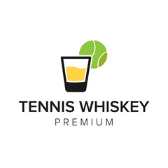 tennis whiskey logo icon vector template