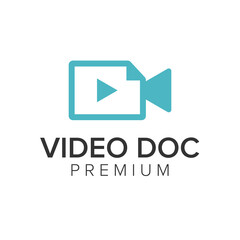 video doc logo icon vector template
