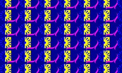 line pattern flowerdesign blue background.