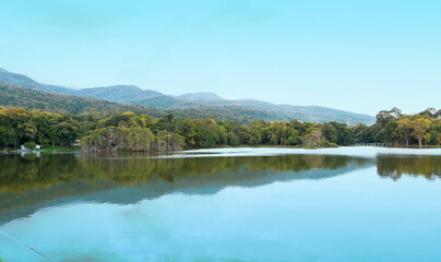 Fototapeta na wymiar Lake in northern Thailand, nature concept background, lakescape