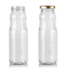 empty glass bottle isolated on white background with clipping path
