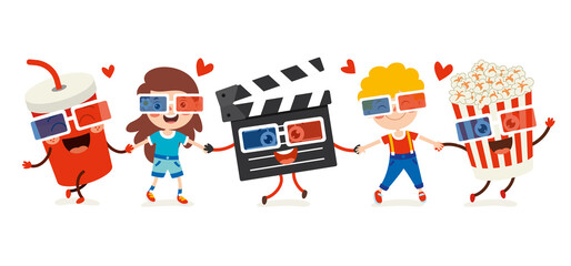 Cinema Concept With Cartoon Character