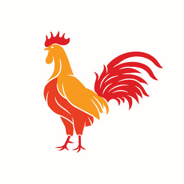 Rooster element template logo design.