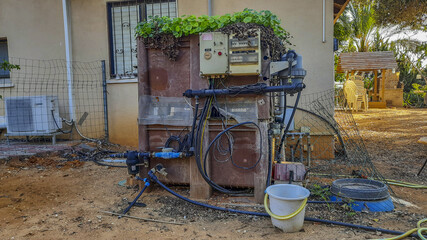 Fototapeta na wymiar a small-scale household wastewater plant