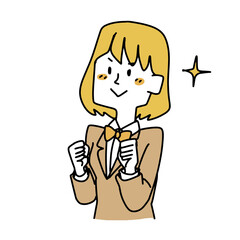 やる気に満ちたブレザーの女子高生