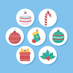 christmas round icons
