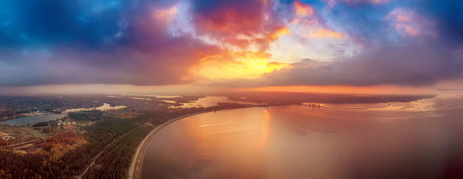 Sunset over the sea