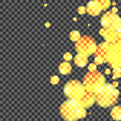 Yellow Ball Background Transparent Vector. Confetti Year Template. Explosion Card. Golden Dot Neon Illustration. Black Grain.