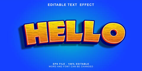 text effect editable hello