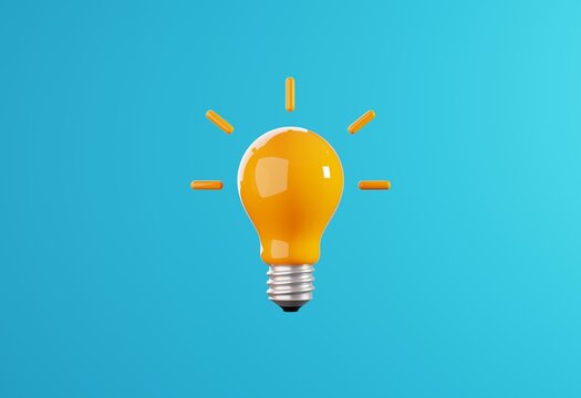 The light bulb is full of ideas and creative thinking, analytical thinking for processing. 3D illustration