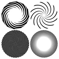 Spiral, swirl, twirl element. Cochlear, vortex, vertigo design shape