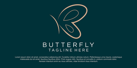 Fototapeta na wymiar Butterfly Logo conceptual simple icon. Logo. Vector illustration