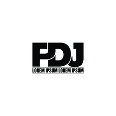 PDJ letter monogram logo design vector