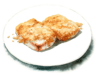 アナログ水彩安倍川餅きなこ餅皿