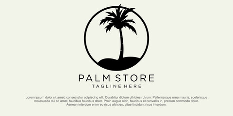Palm trees silhouette emblems. logo travel company, travel agency. Vector illustration. icon