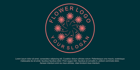 Fototapeta na wymiar Floral logo. Flower icon. Floral emblem. Cosmetics, Spa, Beauty salon