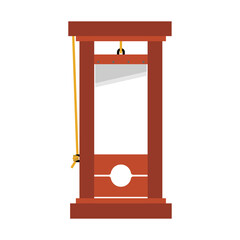Guillotine isolated. instrument of death penalty. vector illustration