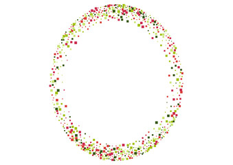 Square Green Decoration Frame. Technical Confetti