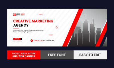 Digital marketing and Corporate timeline cover banner design Template