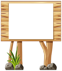 Blank wood board on white background