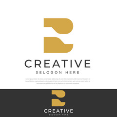 luxury company vector logo B logotype design vector line art