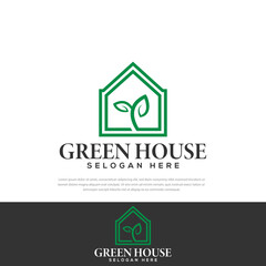 Premium real estate vector green house logo,icon,symbol,template,business logo