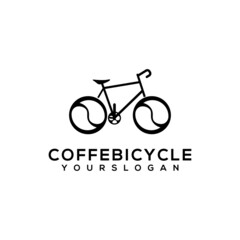 coffee bicycle logo design vector