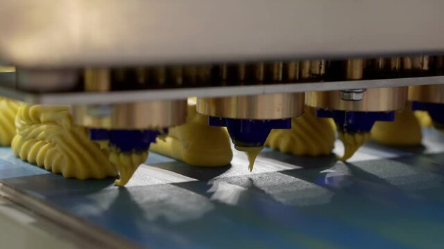 Making sweet meringues on the production line.