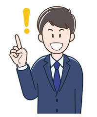 要点を説明する若いビジネスマンのイラスト