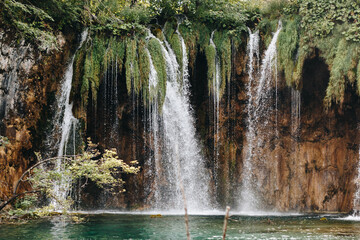 Nature waterfall in Croatia park
