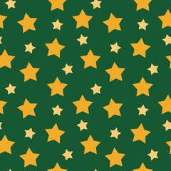star seamless pattern on green background for fabric wallpaper decoration and gift wrapping paper or website banner graphic design element