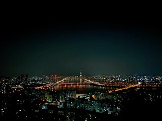 Fototapeta premium Korea Seoul, Seoul night view at a glance