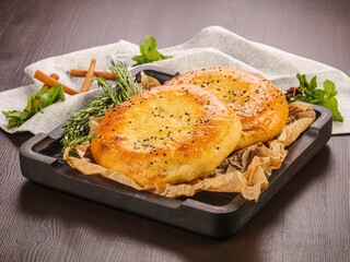 Traditional Uzbek bread homemade bakery