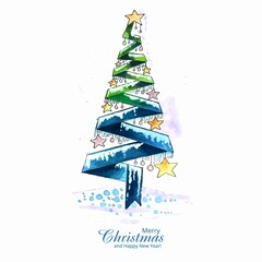 Decorative christmas tree holiday card background