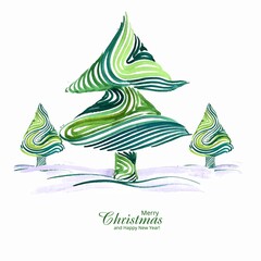 Obraz premium Beautiful artistic christmas line tree card background