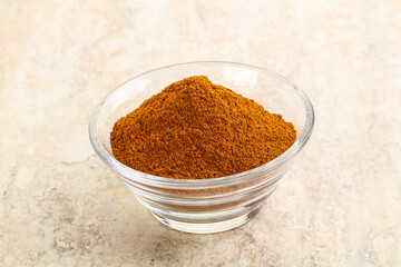 Dry Paprika powder in the bowl