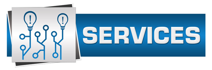 Services Circuit Bulbs Blue Grey Horizontal 