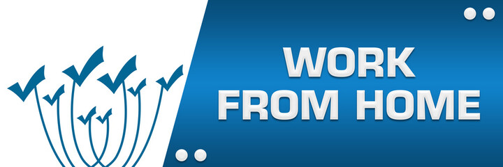 Work From Home Blue Lines Tick Marks On Top Left Horizontal 