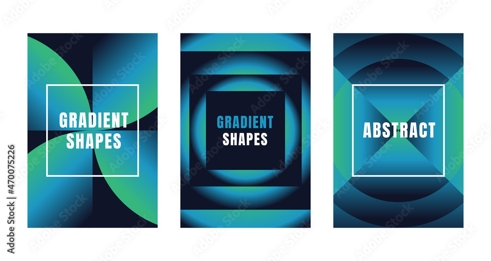 Poster vector illustration - trendy abstract creative minimalist prints and compositions with bright gradie