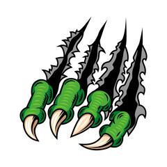 Monster claws scratching background. For poster, t shirt, decoration. Vector illustration